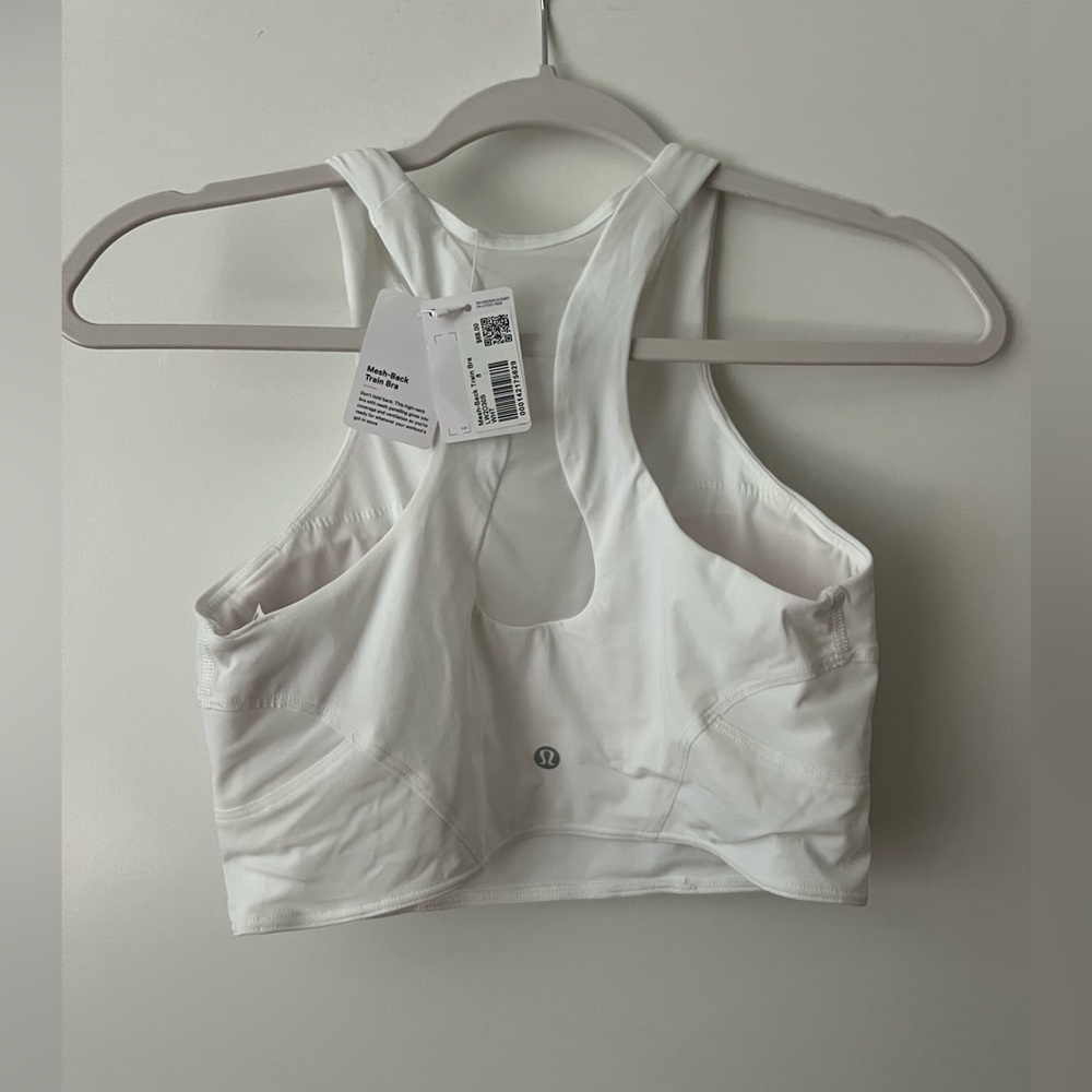 BRAND NEW Lululemon Sports Bra Tank - Mesh Back Train Bra - White - Size 8